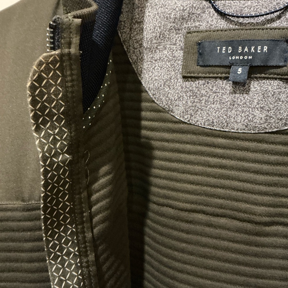 Ted Baker London Sardin Quilted Classic Jacket Olive Green Mens Size 5 US XL - Picture 9 of 14